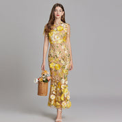 Elegante bloemen maxi jurk – Geerke