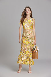 Elegante bloemen maxi jurk – Geerke