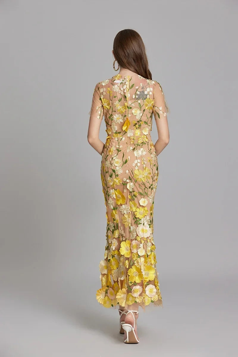 Elegante bloemen maxi jurk – Geerke