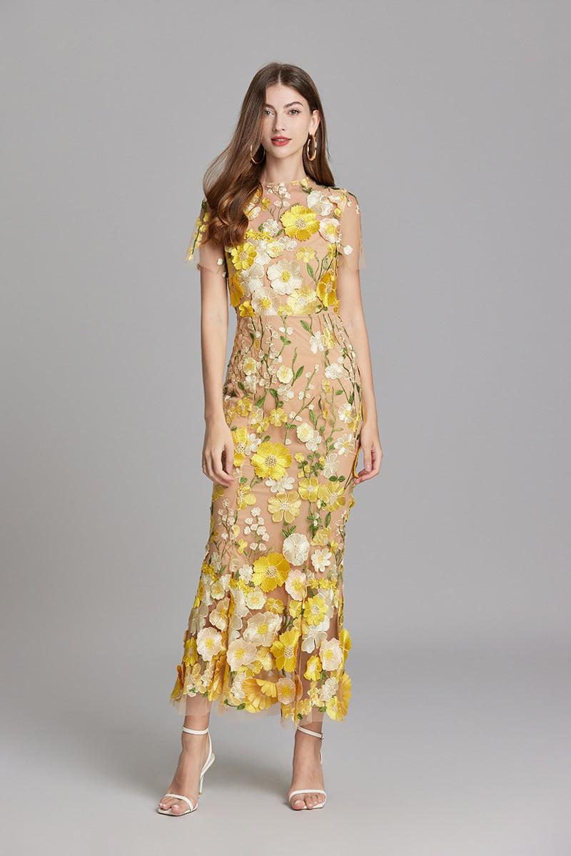 Elegante bloemen maxi jurk – Geerke
