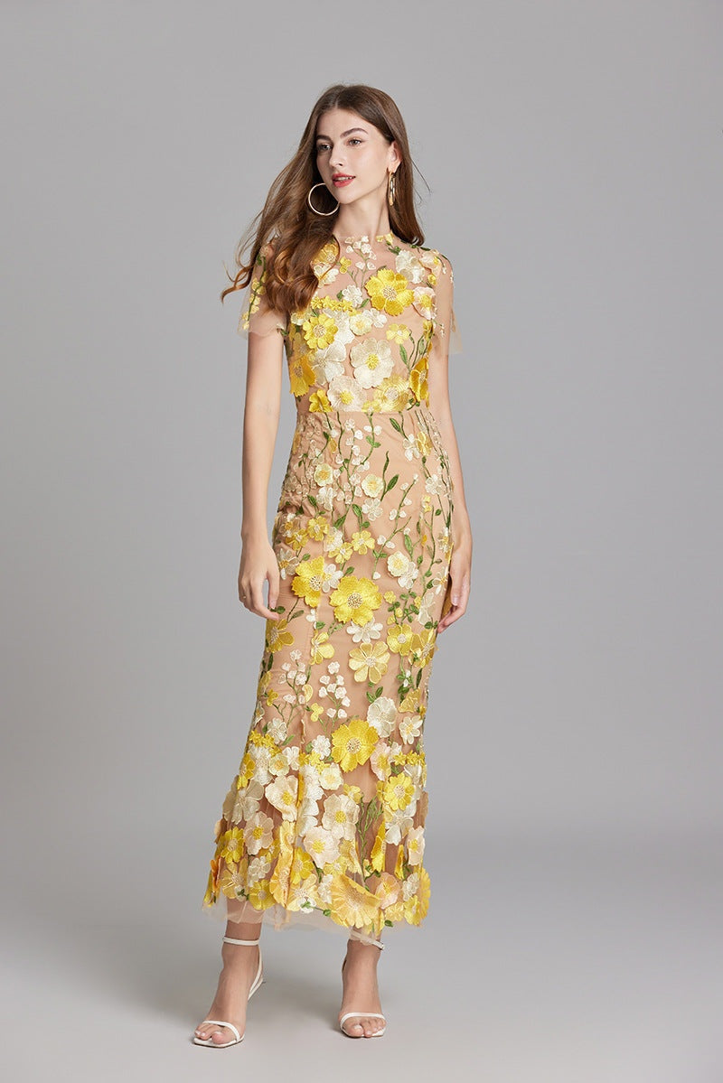 Elegante bloemen maxi jurk – Geerke