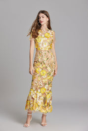 Elegante bloemen maxi jurk – Geerke