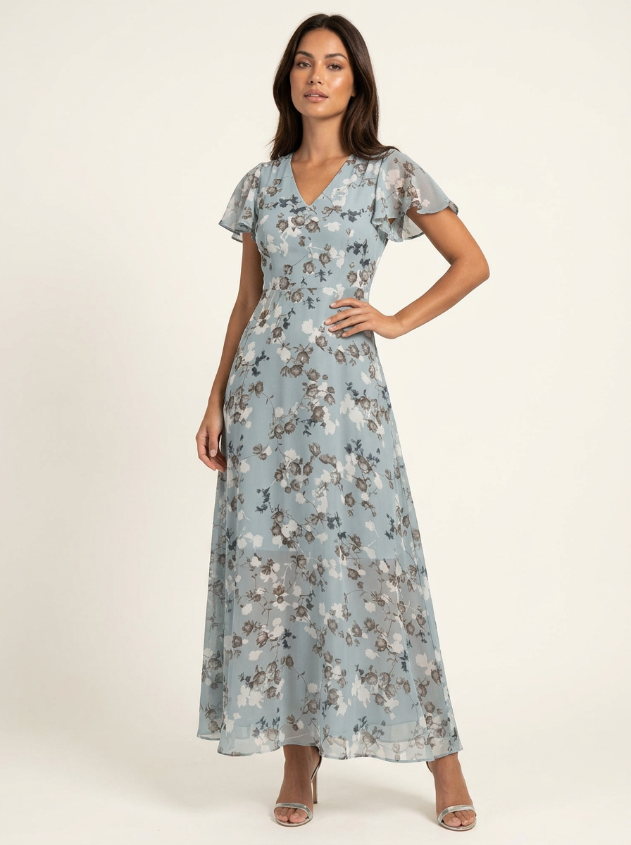 Elegante bloemenprint maxi jurk - Céleste
