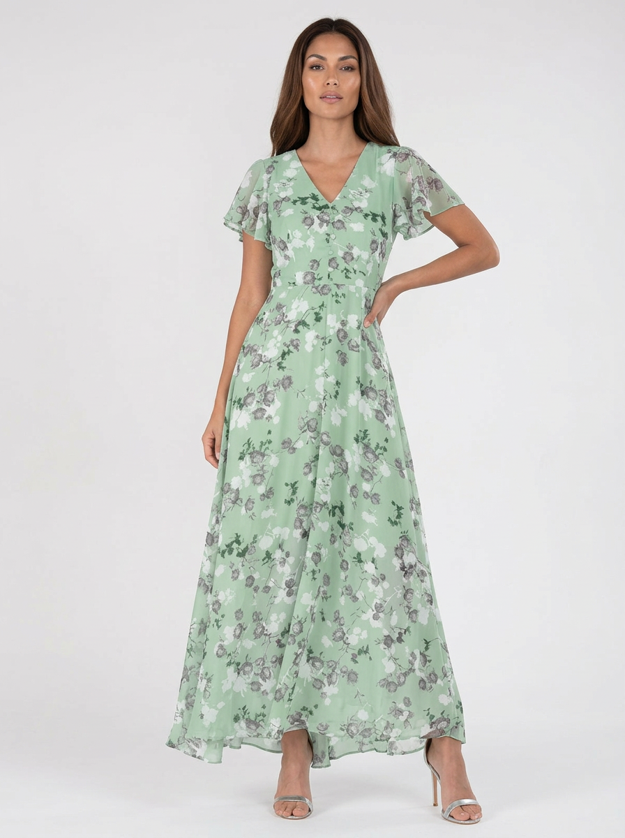 Elegante bloemenprint maxi jurk - Céleste