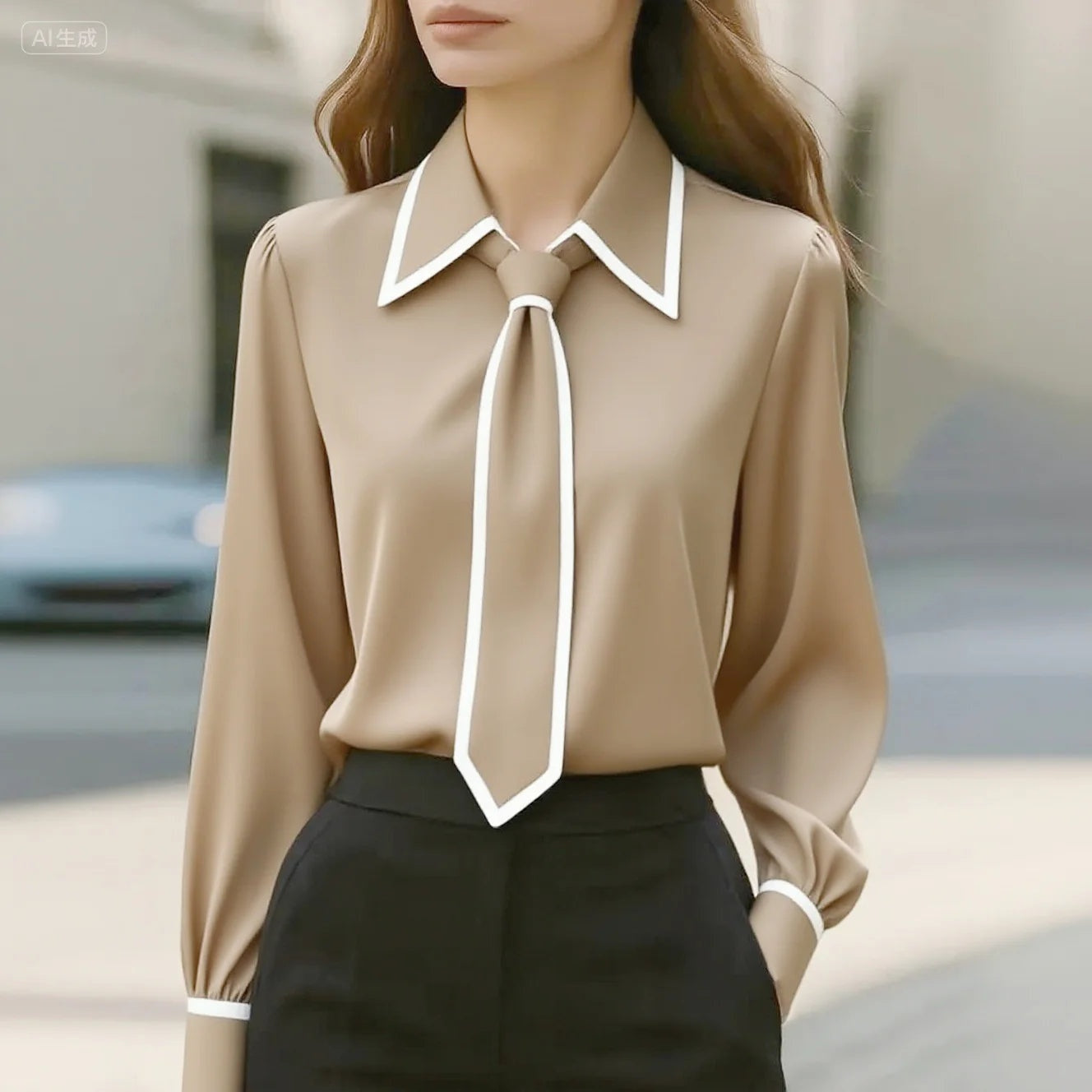 Elegante blouse met strikdetail – Camille