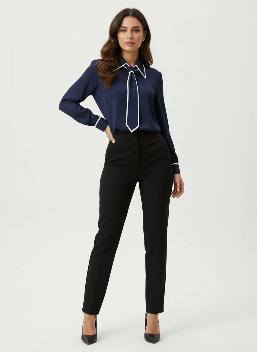Elegante blouse met strikdetail – Camille