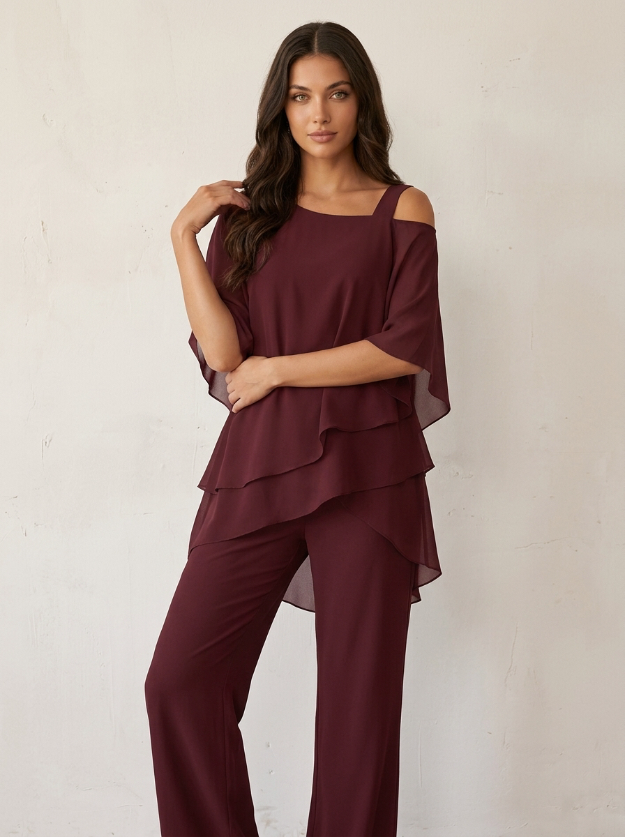 Elegante chiffon dames set - Elena