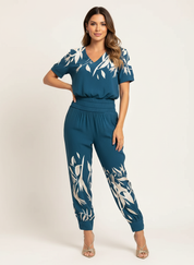 Elegante comfort set met V-hals – Elara