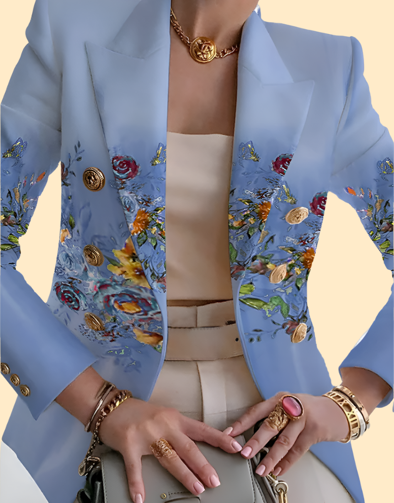Elegante damesblazer met bloemenaccent – Valentina
