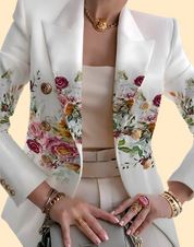 Elegante damesblazer met bloemenaccent – Valentina