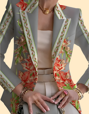 Elegante damesblazer met bloemenaccent – Valentina