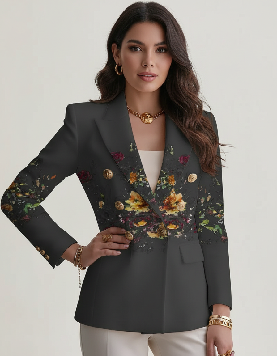 Elegante damesblazer met bloemenaccent – Valentina