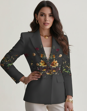 Elegante damesblazer met bloemenaccent – Valentina