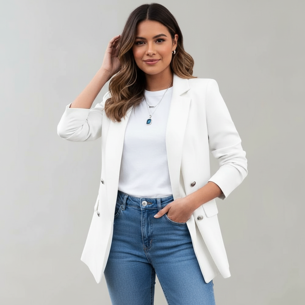 Elegante dames blazer met driekwart mouwen – Camille