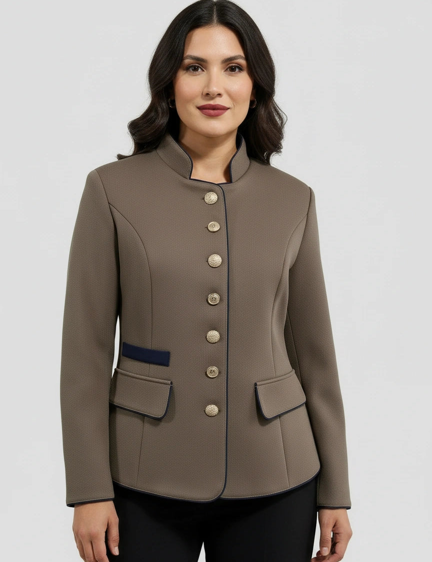 Elegantedamesblazermetstructuurstofenluxeknopen.webp