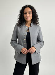 Elegante damesblazer met structuurstof en luxe knopen