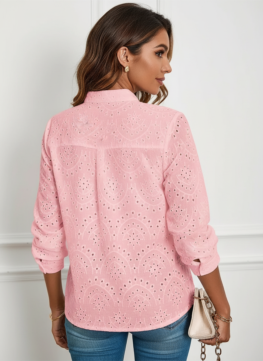 Elegante dames blouse met V-hals – Camille