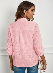 Elegante dames blouse met V-hals – Camille