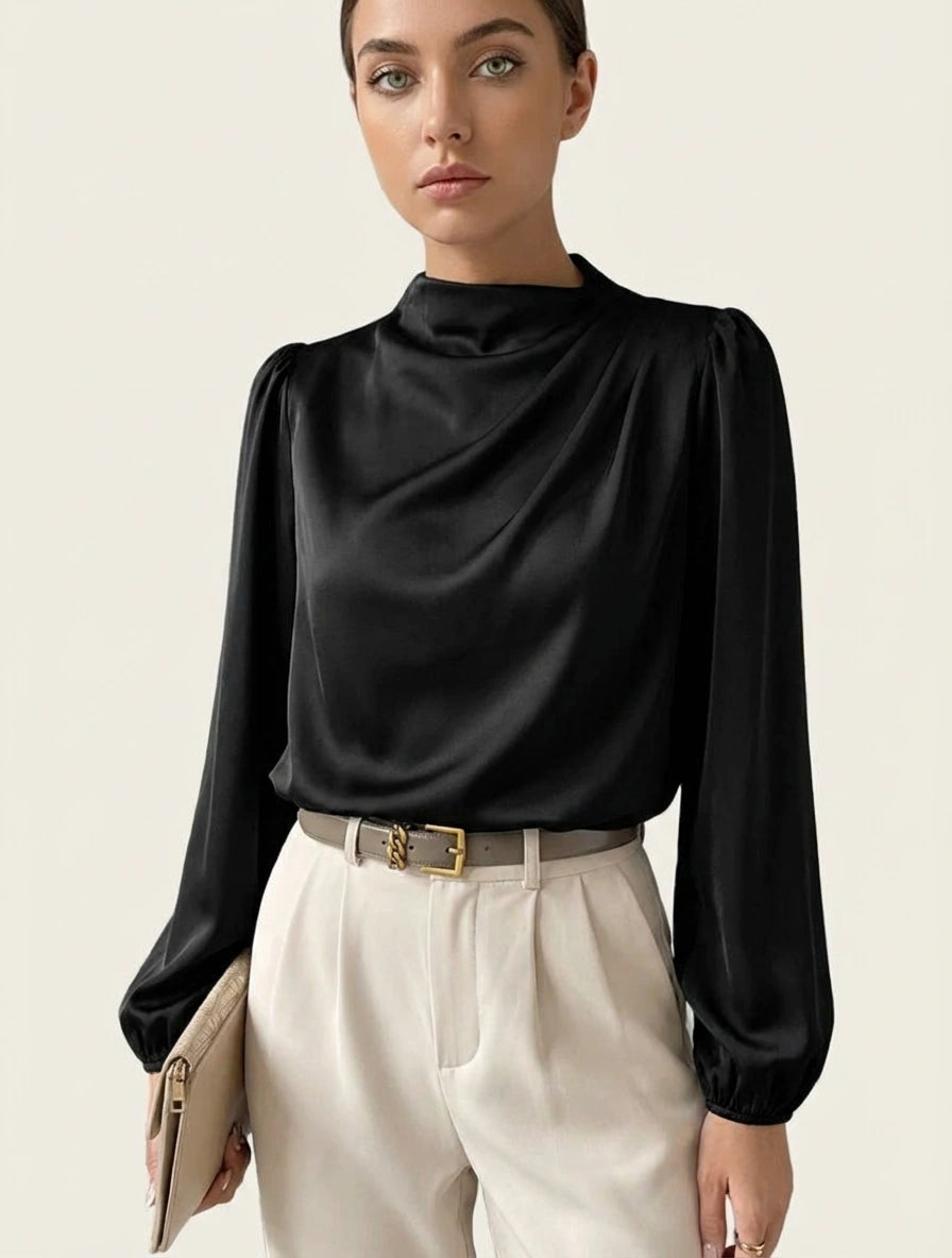 Elegante damesblouse met hoge hals - Hera