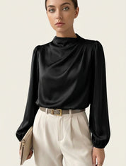 Elegante damesblouse met hoge hals - Hera