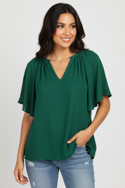 Elegante dames blouse met v-hals en losse mouwen – Samara