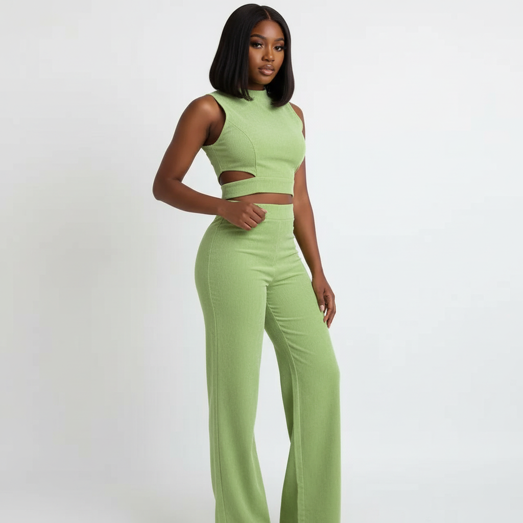 Elegante dames co-ord set met cut-out details – Elara