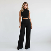 Elegante dames co-ord set met cut-out details – Elara