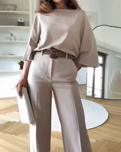 Elegante dames co-ord set met wijde pantalon – Elara