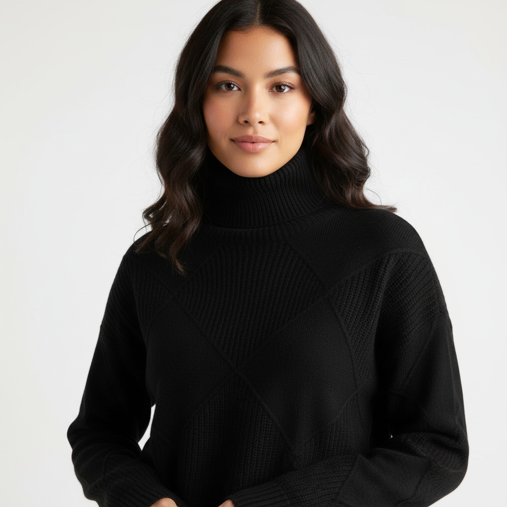 Elegante dames coltrui met ribstructuur - Alizée