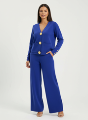 Elegante dames knit set met gouden knopen – Genevieve