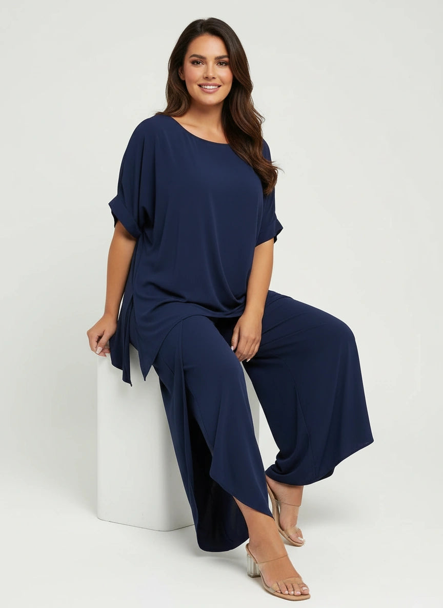 Elegante dames lounge set met wijde broek – Celeste