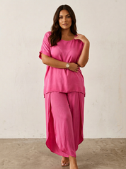 Elegante dames lounge set met wijde broek – Celeste