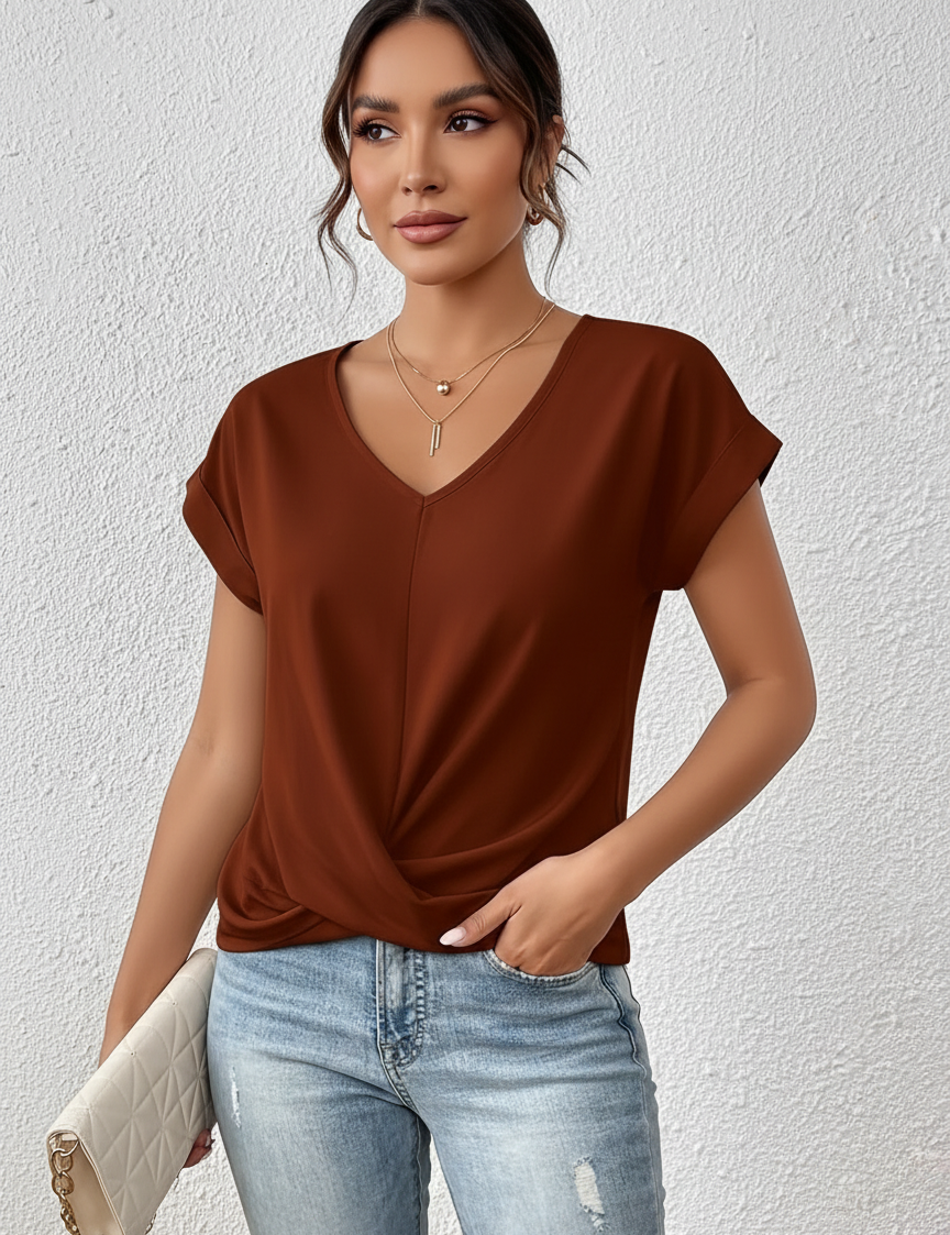 Elegant women’s top with V-neck – Fleur