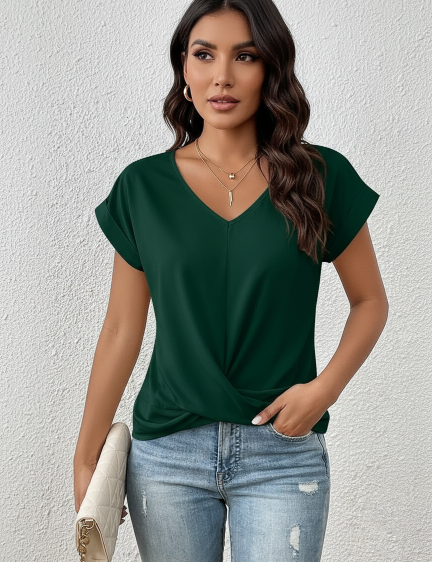 Elegant women's top with V-neck – Alessia