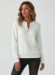 Elegante dames trui met ritsdetail – Noëlle