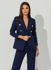 Elegante dames tweedelige blazer- en pantalonset
