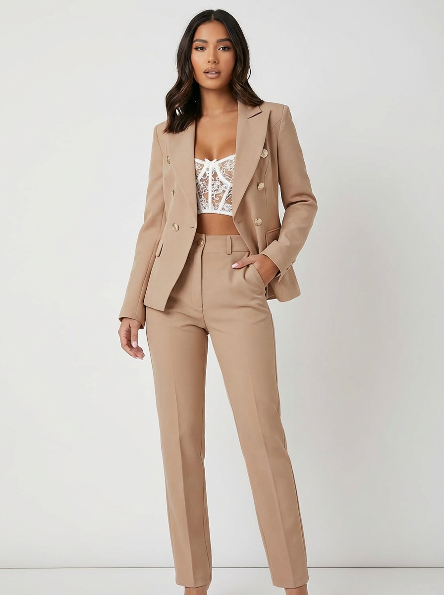 Elegante dames tweedelige blazer- en pantalonset