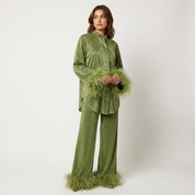 Elegante dames two-piece set met veren