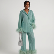 Elegante dames two-piece set met veren