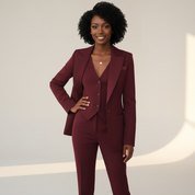 Elegante driedelige dames set met blazer, gilet en pantalon