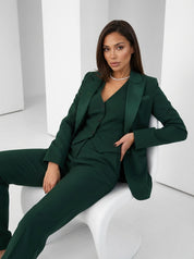 Elegante driedelige dames set met blazer, gilet en pantalon