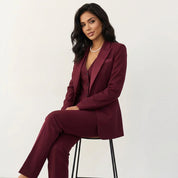 Elegante driedelige dames set met blazer, gilet en pantalon
