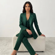 Elegante driedelige dames set met blazer, gilet en pantalon