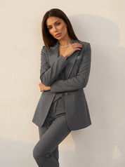 Elegante driedelige dames set met blazer, gilet en pantalon