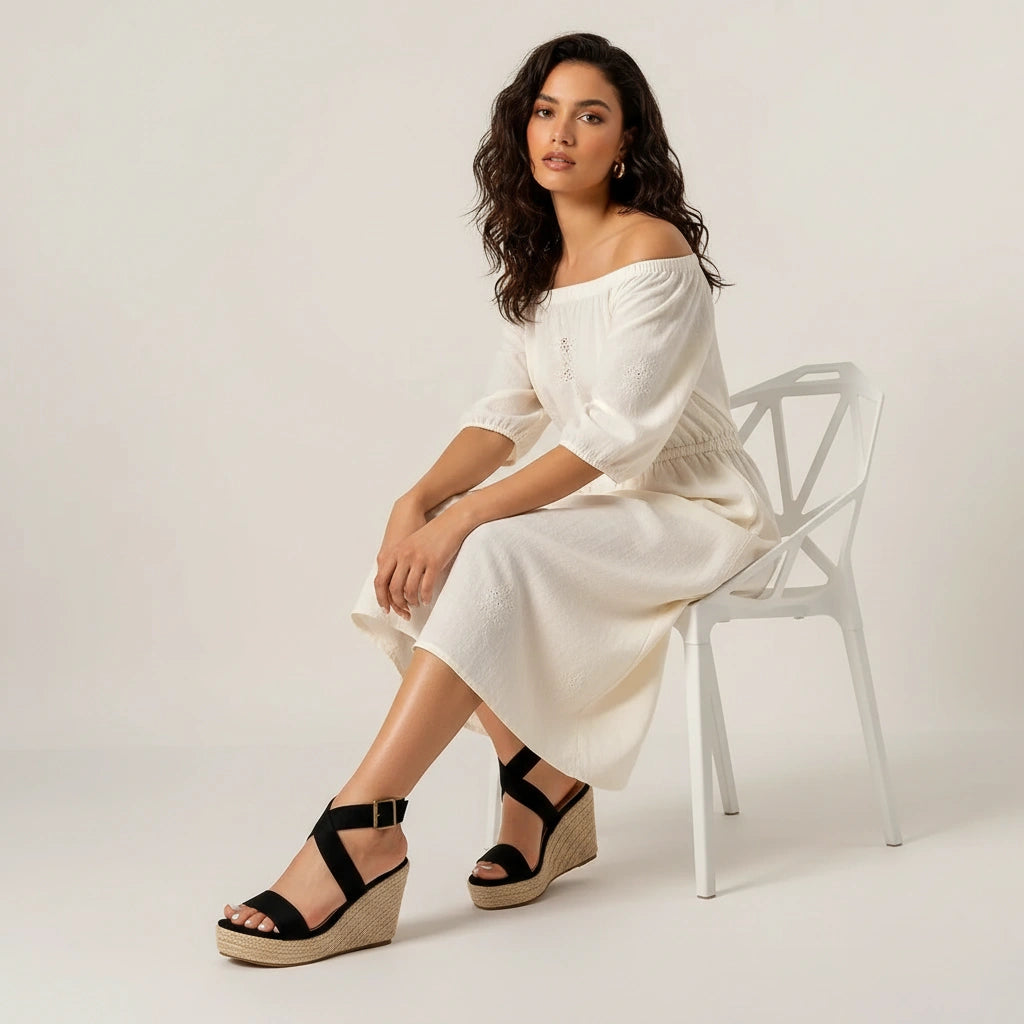 Elegante espadrille sleehak sandalen – Anna
