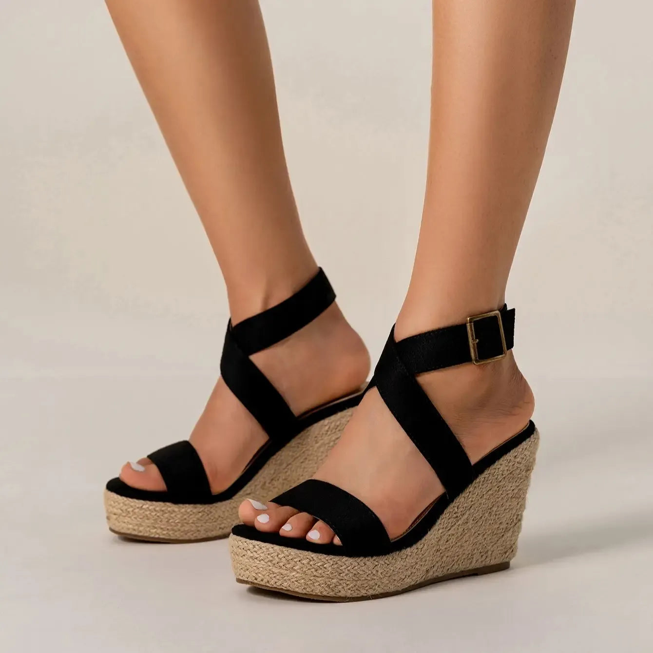 Elegante espadrille sleehak sandalen – Anna