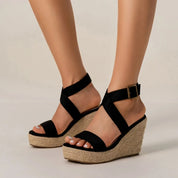 Elegante espadrille sleehak sandalen – Anna