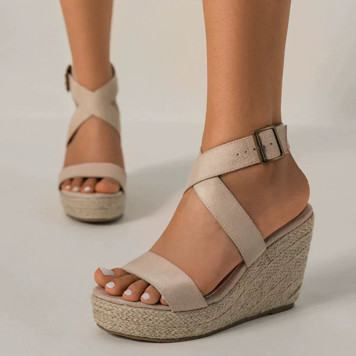 Elegante espadrille sleehak sandalen – Anna