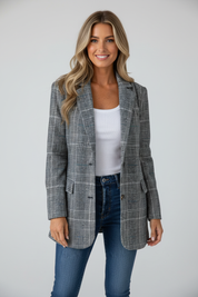 Elegante geruite damesblazer