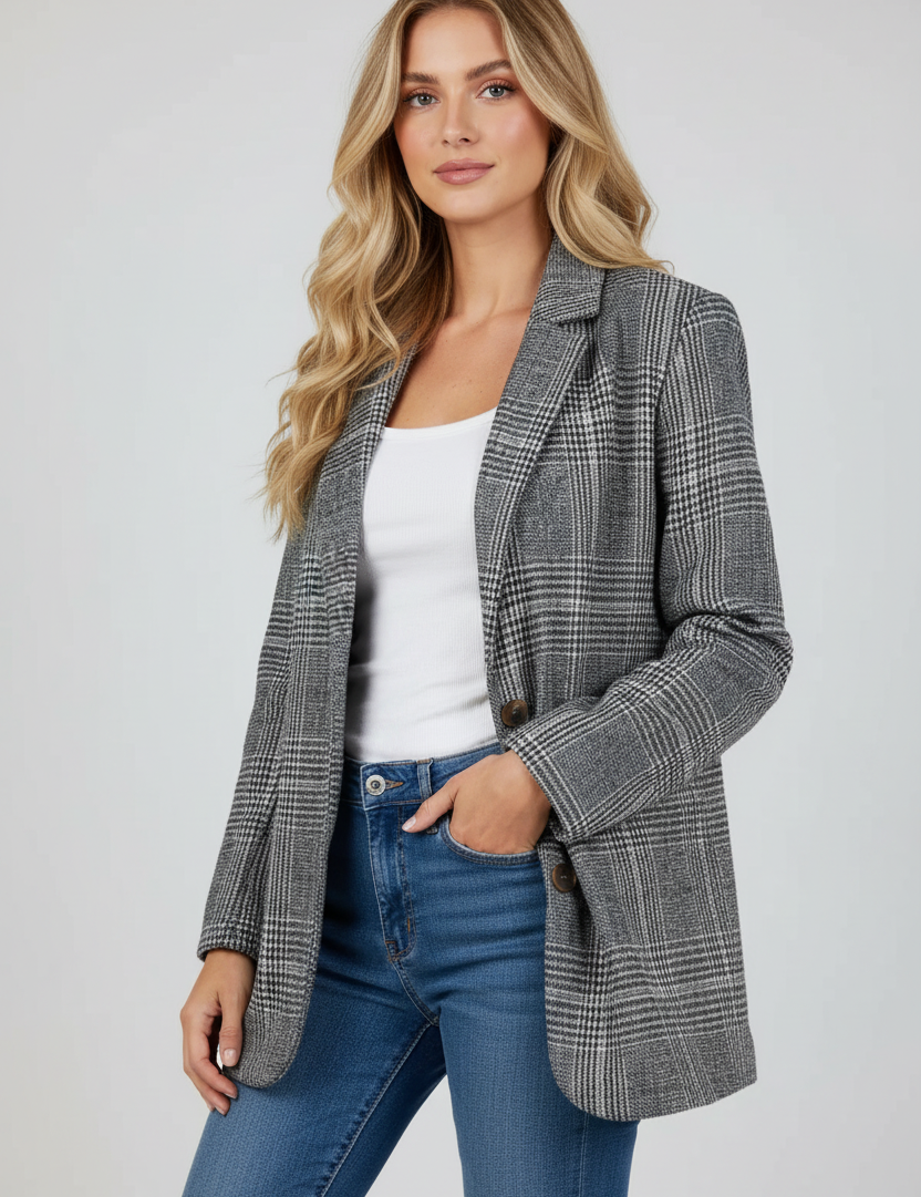 Elegant checked women’s blazer